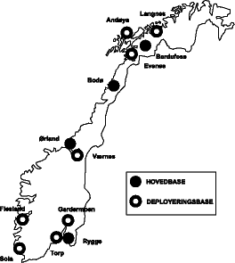 Figur 2.1 Luftforsvarets krigsbasestruktur