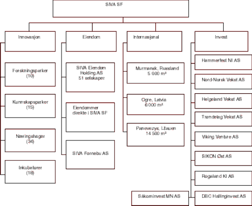 Figur 2.1 SIVAs organisasjonskart pr februar 2004