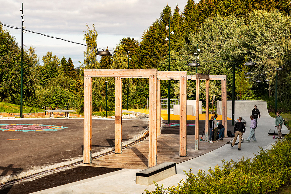 Figur 6.1 Dalen aktivitetspark i Trondheim er utvikla med ungdom på laget. Landskapsarkitekt: LINK Arkitektur Landskap