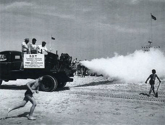 Figure 2.2 A cloud of DDT being sprayed over a beach in New York in 1945