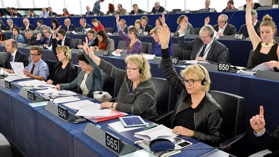 Avstemming om anerkjennelse av den palestinske stat under Europaparlamentets plenumssesjon i desember 2014. Foto: EU 2014