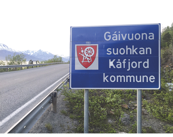 Figur 20.1 Samisk kommunenavn i Gáivuotna/Kåfjord
