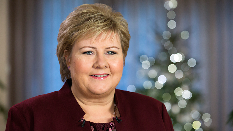 Erna Solberg holder nyttårstalen 1. januar 2015