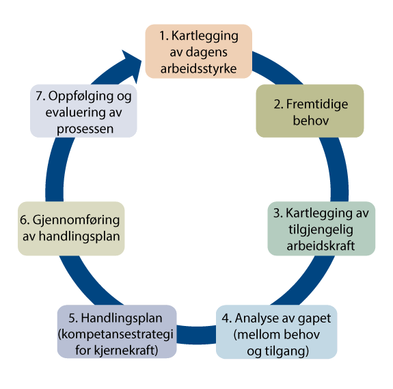 Figur 13.4 Syklus for kompetanseutvikling og strategisk planlegging