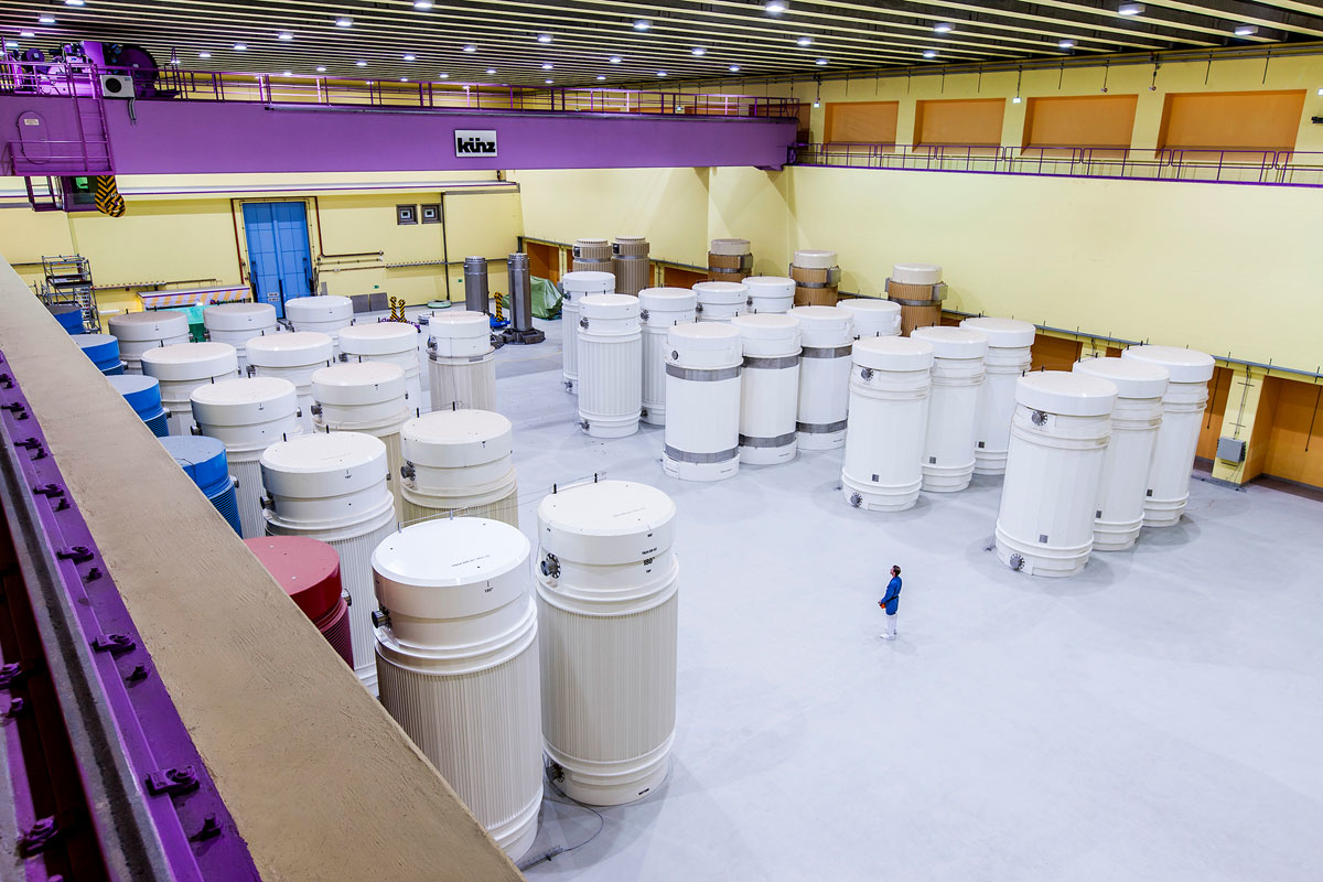 Figur 6.5 Mellomlagring av brukt brensel ved Zwilag Zwischenlager i Sveits