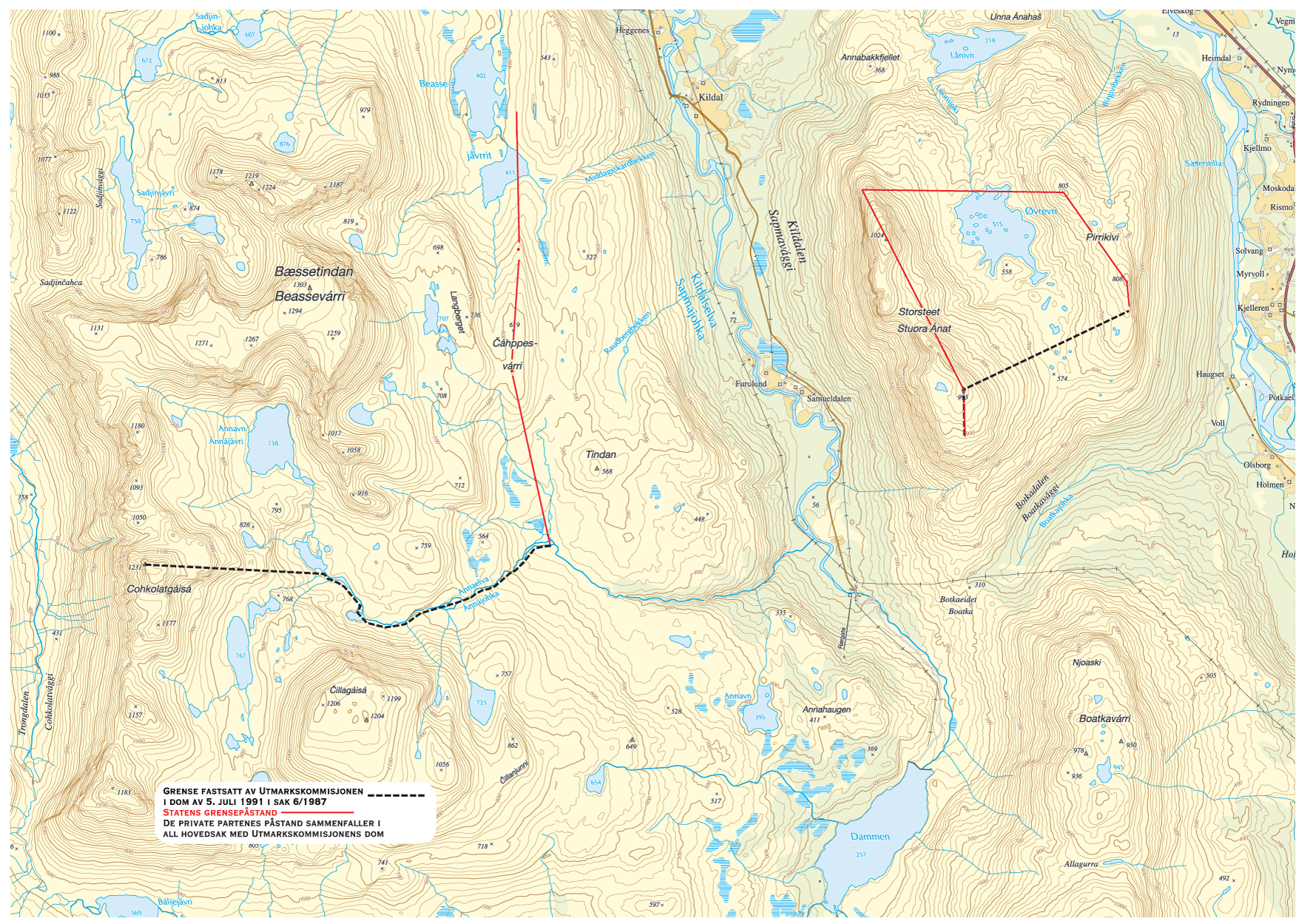 Figur 2.3 Nordreisa vest for Kildalen og området Store Ste