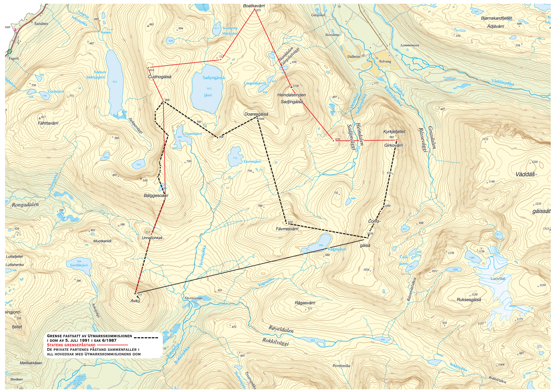 Figur 2.4 Nordreisa, området Reisadalen–Oksfjorddalen