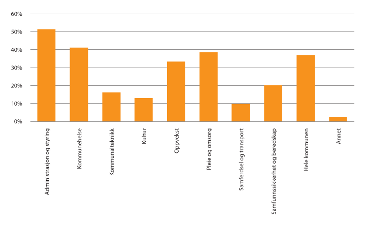 Figur 4.2 Fylkesmannens prosjektskjønnsmidler. Prosjekter fordelt på sektorer.1
