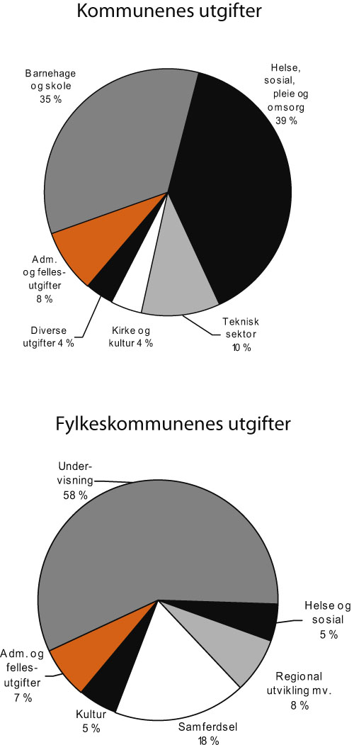 Figur 3.10 Sammensetningen av kommunesektorens utgifter. 2005
