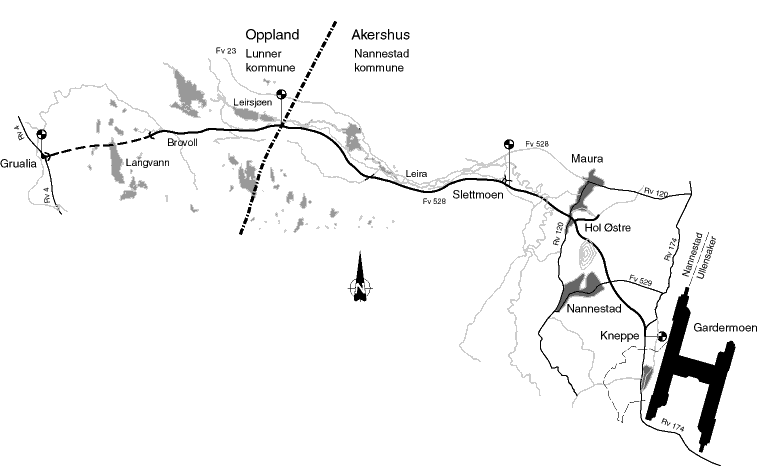 Figur 2.1 Kartskisse over prosjektet og planområdet