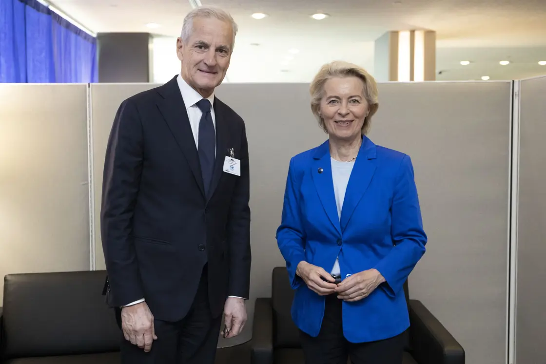 Statsminister Jonas Gahr Støre møtte tirsdag EU-kommisjonens president Ursula von der Leyen i forbindelse med FNs generalforsamling i New York.