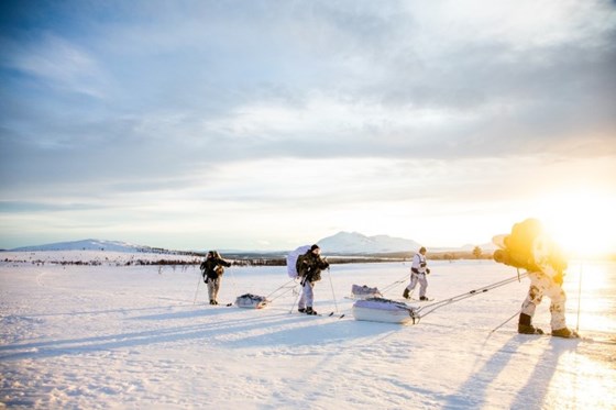 Elever på alliert vintertrening i Norge,