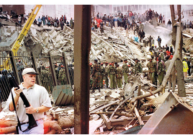 Figur 4.4 Ruinene etter angrepet mot den amerikanske ambassaden i Nairobi, Kenya 1998.