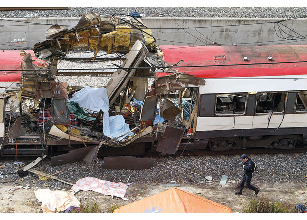 Figur 4.6 Angrep mot sivil infrastruktur i Madrid 2004. Ti bomber sprengtes med få minutters mellomrom på fire ulike tog.