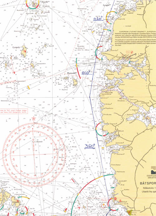 Figur 5.1 Nedfotografert utsnitt fra sjøkart nr. 171
