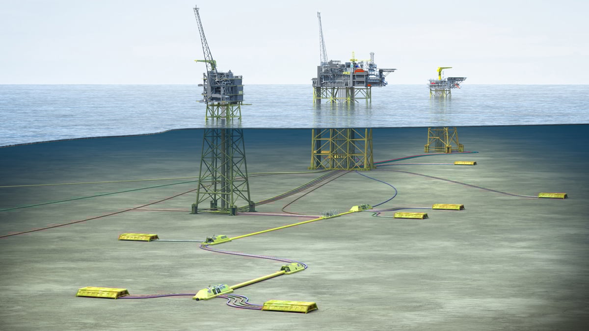 Figur 5.7 Illustrasjon av Munin og tilknyttede havbunnsinnretninger