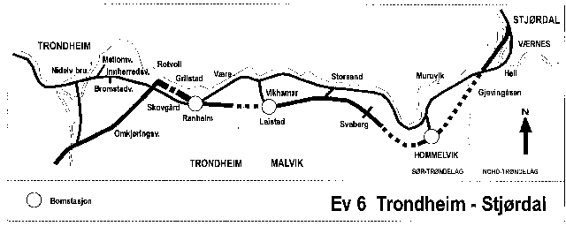 Figur 4.2 Ev 6 Trondheim - Stjørdal