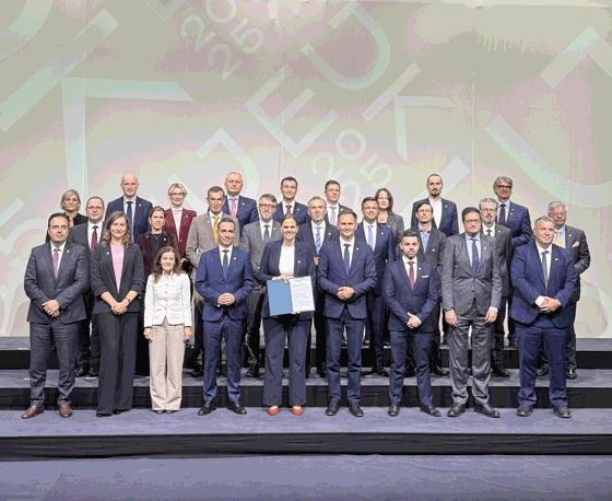 Representantene fra landene som signerte felleserklæringen.