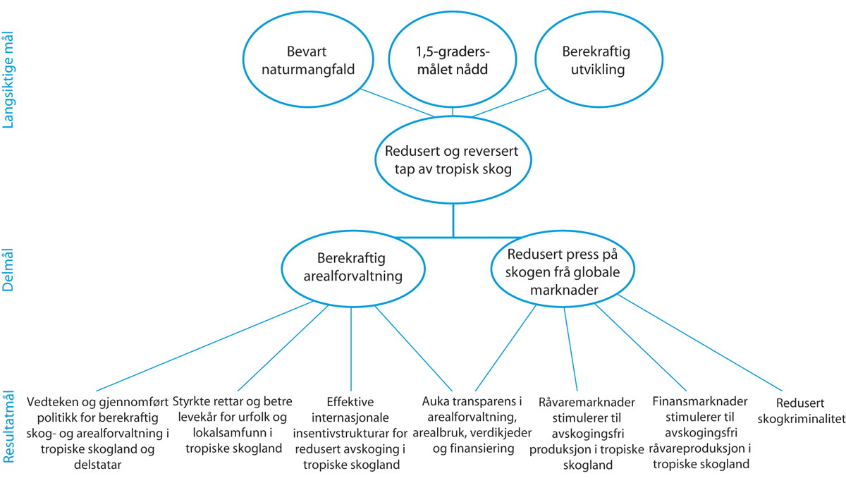 Figur 8.2 Det strategiske rammeverket til Klima- og skoginitiativet
