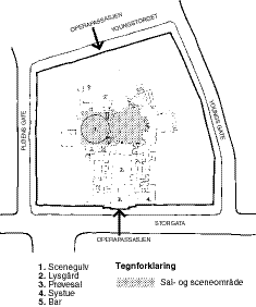 Figur 3.2 Plantegning av operaen i dag, 4. etasje