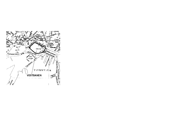 Figur 4.11 Kartdel med Vestbanetomta markert Eiendomsrett: Plan- og bygningsetaten