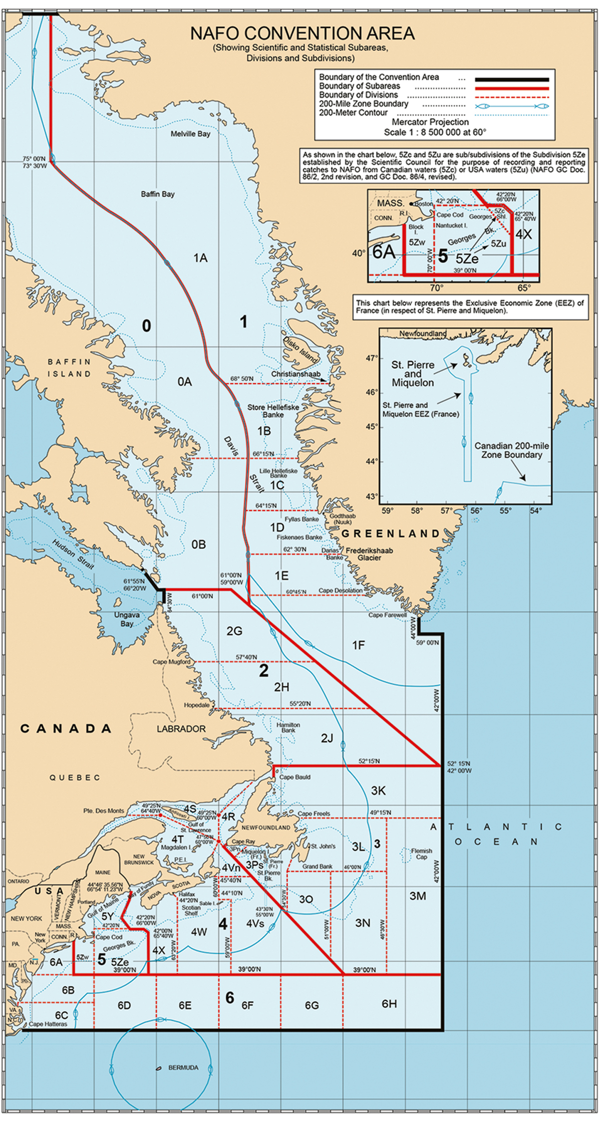 Figur 3.8 Konvensjonsområdet til NAFO.