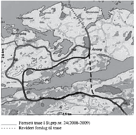 Figur 3.1  Kart over fv 714 ny bru over Dolmsundet