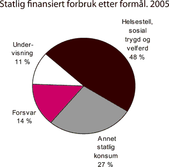 Figur 6.9 Sammensetningen av statlig finansiert forbruk etter formål.
 2005