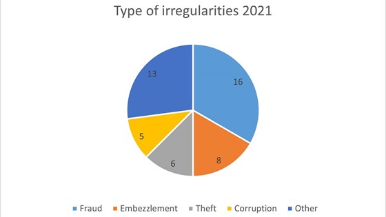Figur - type of irregularities 2021