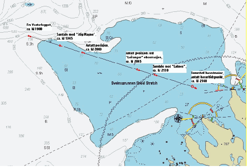 Figur 4.2 Kart over «Utvik Seniors» kurslinje inn fra Stordjupta.