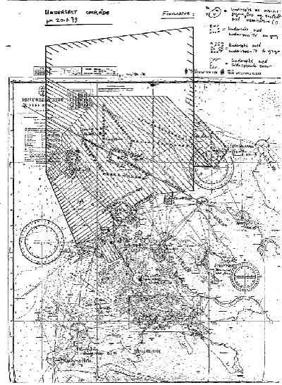 Figur 6.1 Kart over søkeområdene i 1978.