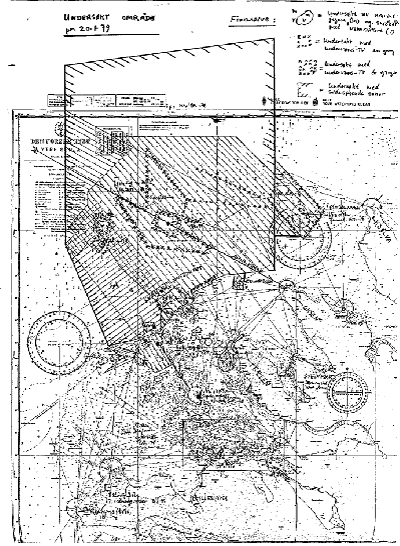 Figur 6.1 Kart over søkeområdene i 1978.
