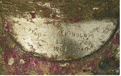 Figur 7.1 Bilde av propellblad med motorens serienummer 7160.