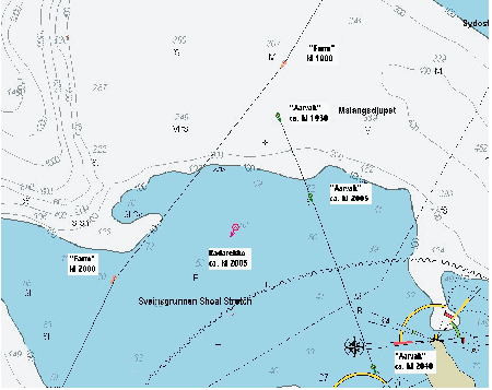 Figur 9.4 Radarekko observert av «Aarvak»