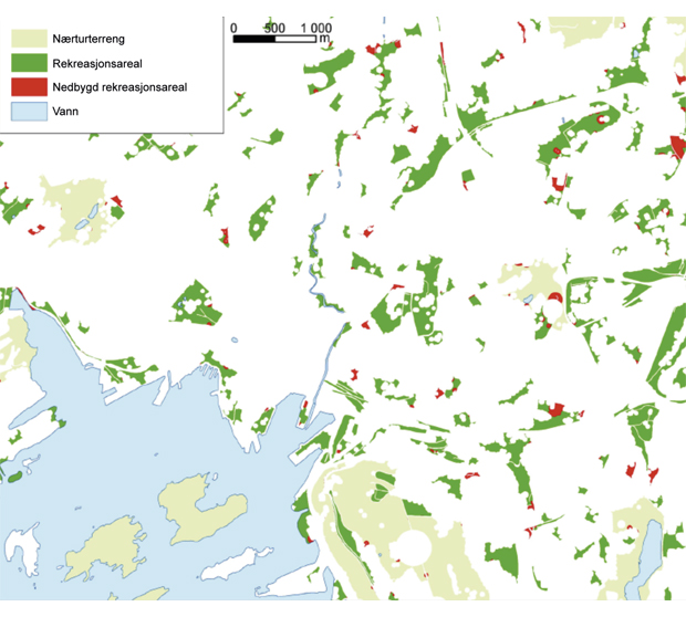 Figur 4.20 Rekreasjonsarealer og nærturterreng nedbygd i Oslo i perioden 1999 – 2004.