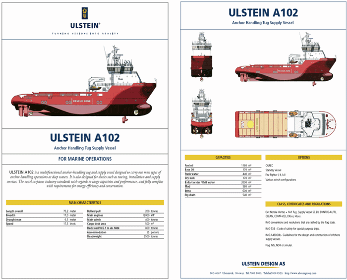 Figur 5.1 Ulsteins presentasjon av A102 design