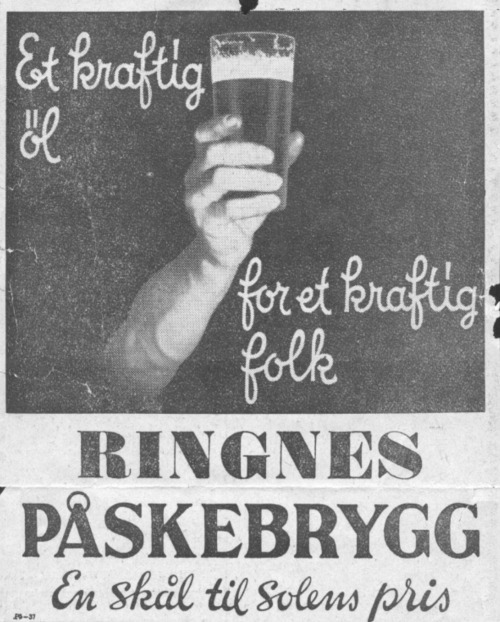 Figur  Kraftig ølreklame fra 1930-årene.