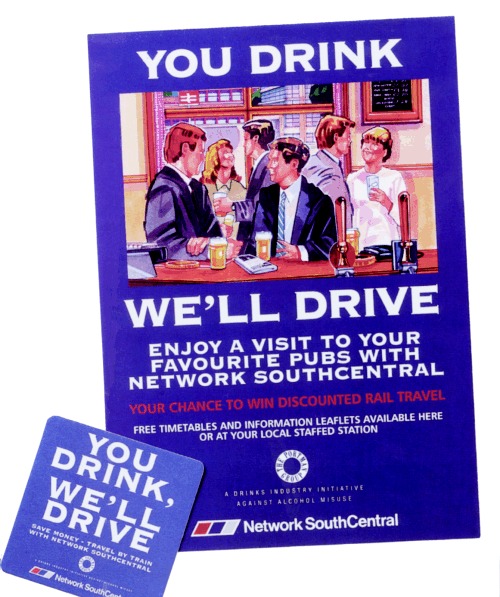 Figur  Du drikker – vi kjører. Eksempel på hvordan
 alkoholindustrien, her representert ved the Portman Group i England,
 ønsker å bekjempe alkoholmisbruk.