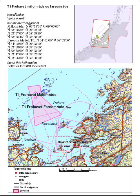 Figur 6.211 T1 Frohavet målområde og fareområde