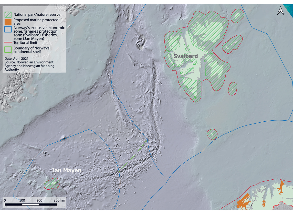Figure 4.3 Protected areas in and around Svalbard and Jan Mayen.
