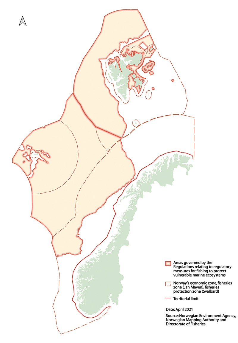 Figure 4.9 Areas deeper than 1000 metres where fishing with bottom gear is prohibited (the limit is 800 metres from Bjørnøya and northwards).