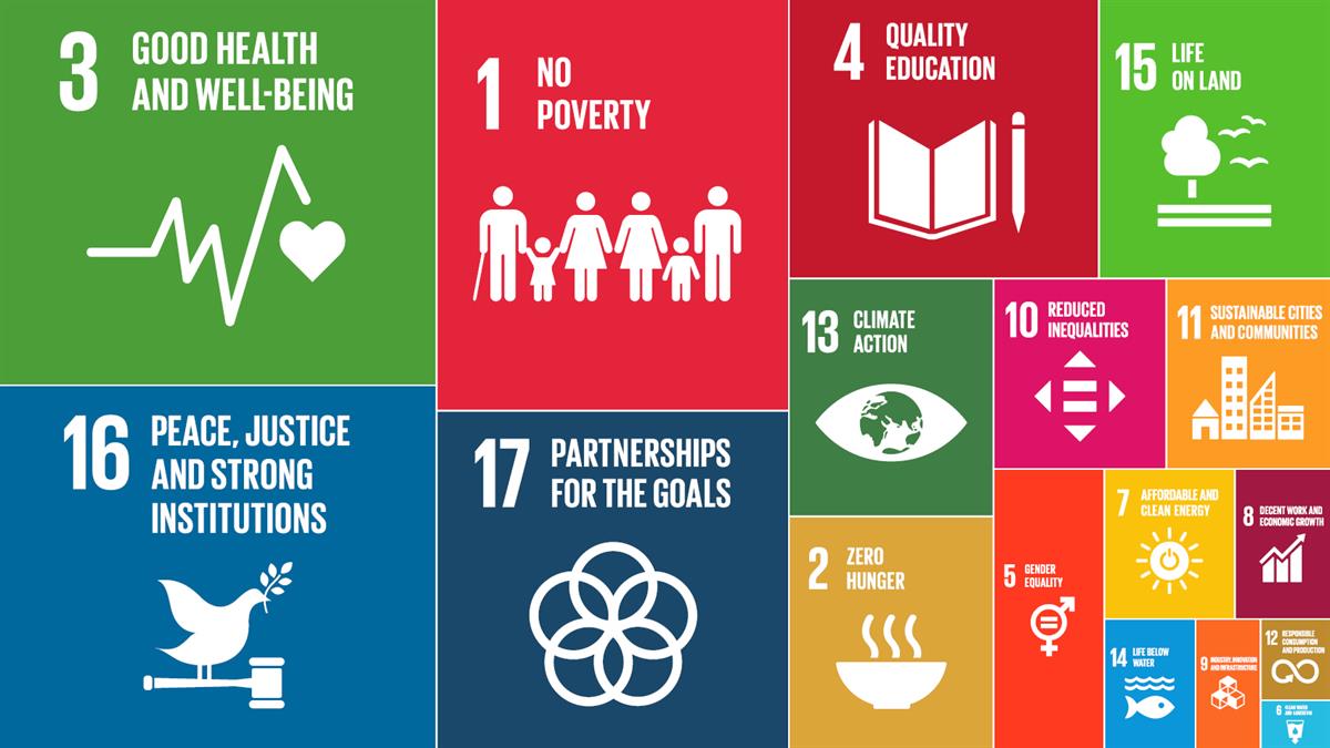 Illustration showing Norwegian development aid by SDG in 2020.
