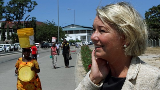 Næringsminister Monica Mæland (H) besøkte Kenya og Tanzania i høst. Her frå Tanzanias hovedstad Dar es Salaam.