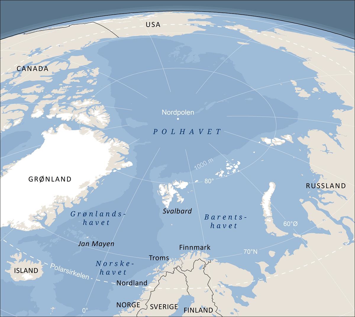Overview map of the Arctic Ocean