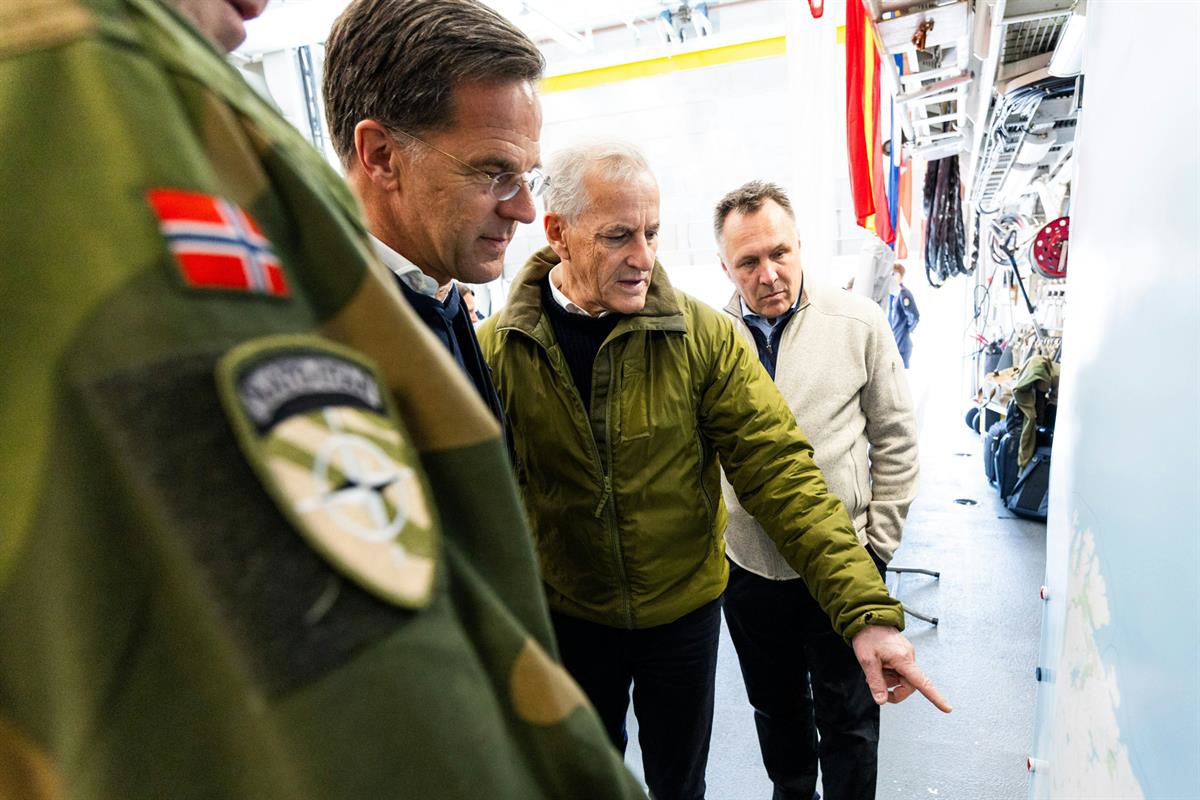 The Prime Minister, Minister of Defence, and NATO Secretary General visiting Evenes in May 2025