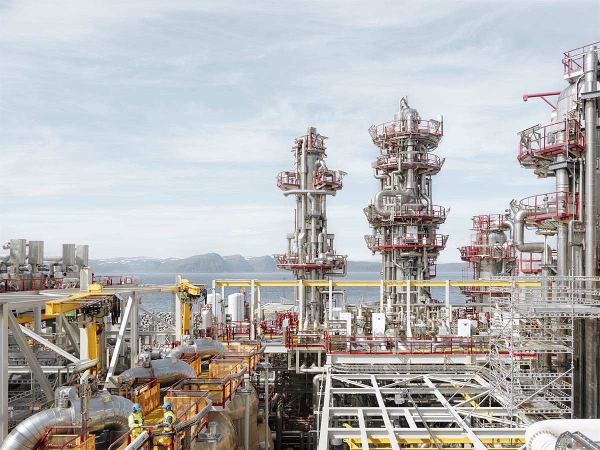 The facility at Melkøya receiving liquefied natural gas (LNG)