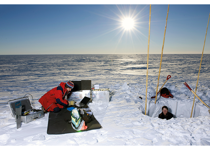 Figure 6.3 Measuring ice mass movement on the Fimbul Ice Shelf.
