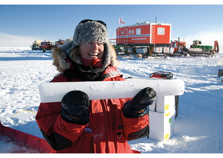 Figure 6.5 The first ice core to be extracted from the ice.
