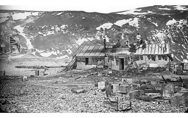 Figure 7.4 Carsten Borchgrevink’s cabin at Cape Adare, New Year’s 1900.
