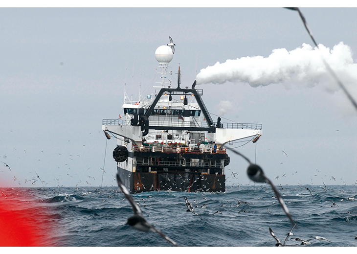 Figure 8.5 The krill vessel Saga Sea in action.

